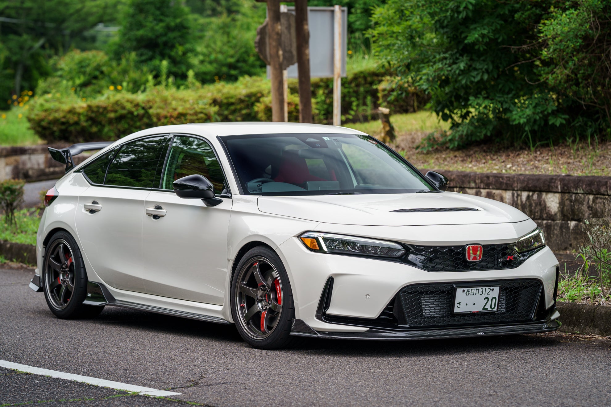 Cache Porte Gobelet HP-Performances Arrière Carbone/Rouge - Civic Type R FL5